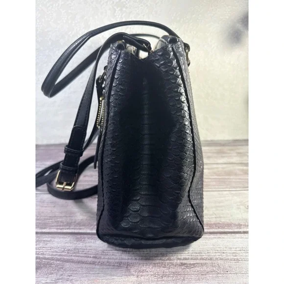 Coach 36879 Stamped Snakeskin Stanton Carryall Navy Leather Handbag - Picture 6 of 17